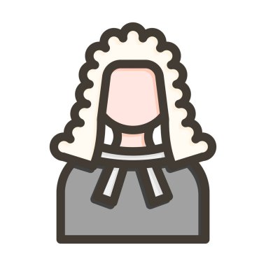 Hakim Vektörü Kalın Çizgisi Kişisel ve Ticari Kullanım için Renk Simgesi Dolduruldu