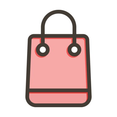 Alışveriş Torbası Kalın Çizgisi Kişisel ve Ticari Kullanım için Renk Simgesi Dolduruldu