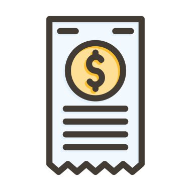 Bill Vector Kalın Çizgisi Kişisel ve Ticari Kullanım İçin Renk Simgesi Dolduruldu