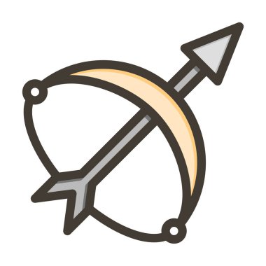 Okçuluk Kalın Çizgisi Kişisel ve Ticari Kullanım için Renk Simgesi Dolduruldu