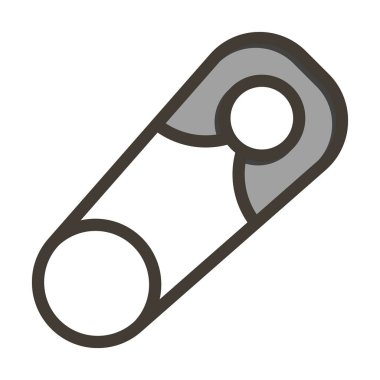 Güvenlik İğnesi Kalın Çizgisi Kişisel ve Ticari Kullanım İçin Renk Simgesi Dolduruldu