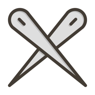 Needles Vektör Kalın Çizgisi Kişisel ve Ticari Kullanım İçin Renk Simgesi Dolduruldu