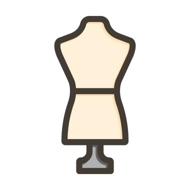 Mannequin Vektör Kalın Çizgisi Kişisel ve Ticari Kullanım İçin Renk Simgesi Dolduruldu