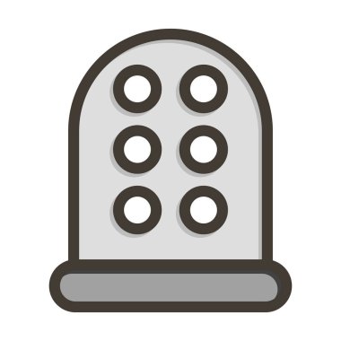 Yüksük Vektör Kalın Çizgisi Kişisel ve Ticari Kullanım İçin Renk Simgesi Dolduruldu