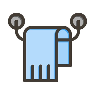 Havlu Askısı Kalın Çizgisi Kişisel ve Ticari Kullanım İçin Renk Simgesi Dolduruldu