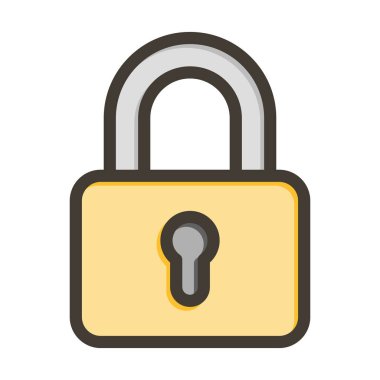 Kişisel ve ticari kullanım için Renk Simgesi Doldurulmuş Kalın Satırı Kilitle