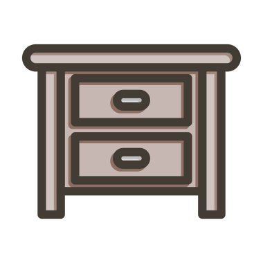 Kişisel ve Ticari Kullanım İçin Renk Simgesi Doldurulmuş Çekmece Vektörü Kalın Çizgisi