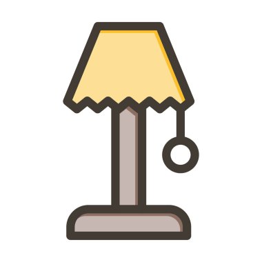 Kat Lambası Vektör Kalın Çizgisi Kişisel ve Ticari Kullanım İçin Renk Simgesi Dolduruldu