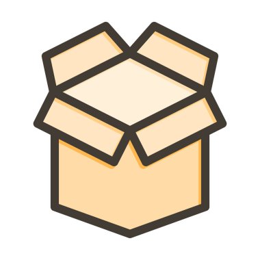 Kişisel ve Ticari Kullanım İçin Renk Simgesi Doldurulmuş Kutu Vektörü Kalın Çizgisi