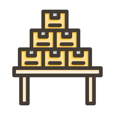 Kişisel ve ticari kullanım için Renk Simgesi Doldurulmuş Envanter Vektörü Kalın Çizgisi