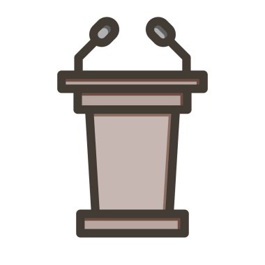 Lectern Vektör Kalın Çizgisi Kişisel ve Ticari Kullanım için Renk Simgesi Dolduruldu