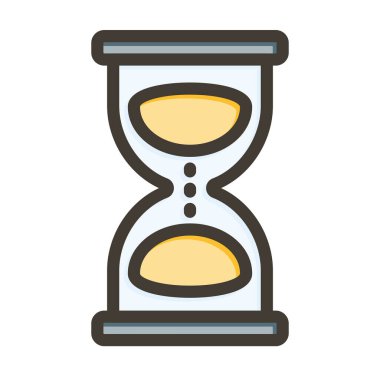 Kum Saati Vektörü Kalın Çizgisi Kişisel ve Ticari Kullanım için Renk Simgesi Dolduruldu