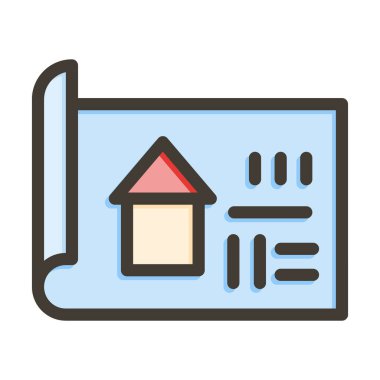 Kişisel ve Ticari Kullanım İçin Renk Simgesi Doldurulmuş Mavi Yazıcı Kalın Çizgisi