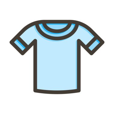 Gömlek Vektörü Kalın Çizgisi Kişisel ve Ticari Kullanım İçin Renk Simgesi Dolduruldu