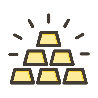 Altın Çubuklar Kalın Çizgisi Kişisel ve Ticari Kullanım İçin Renk Simgesi Dolduruldu