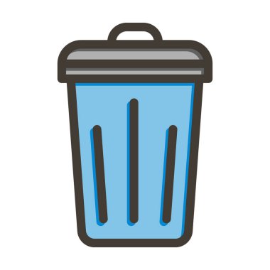 Çöp Kutusu Kalın Çizgisi Kişisel ve Ticari Kullanım İçin Renk Simgesi Dolduruldu