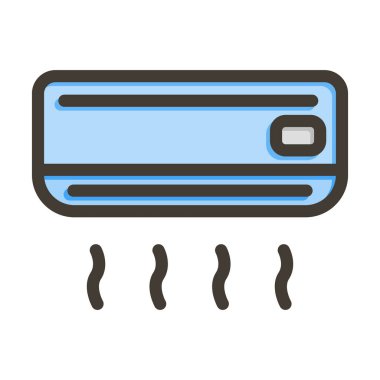 Klima Vektör Kalın Çizgisi Kişisel ve Ticari Kullanım İçin Renk Simgesi Dolduruldu