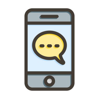 Kişisel ve ticari kullanım için Renk Simgesi Doldurulmuş Cep Telefonu Vektör Kalın Çizgisi