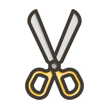 Kişisel ve ticari kullanım için Renk Simgesi Doldurulmuş Makas Vektör Kalın Çizgisi