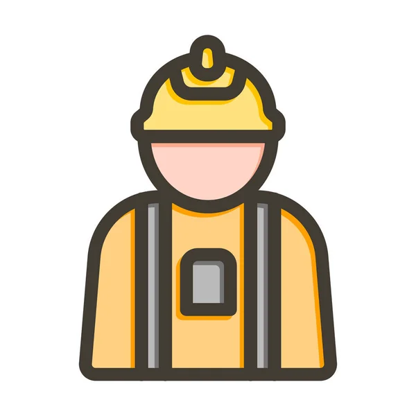 Worker Vector Thick Line Colors Icon Für Den Persönlichen Und — Stockvektor