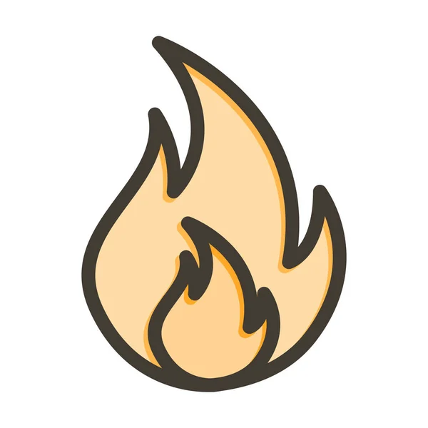 Ateş Vektörü Kalın Çizgisi Kişisel Ticari Kullanım Için Renk Simgesi — Stok Vektör