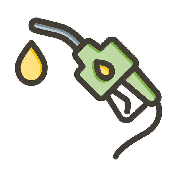 Fuel Vector Thick Line Filled Colors Icon Personal Commercial Use — Stock Vector