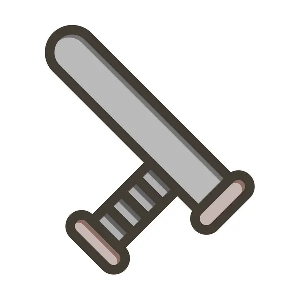 Baton Vector Thick Line Colors Icon Für Den Persönlichen Und — Stockvektor