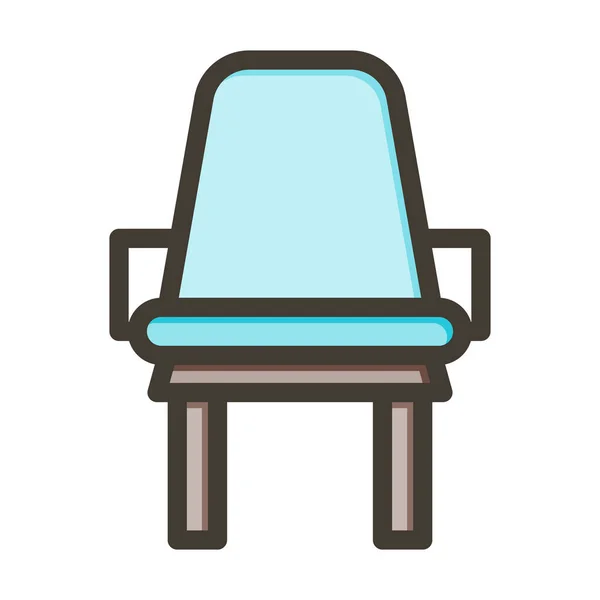 Seat Vector Thick Line Colors Icon Für Den Persönlichen Und — Stockvektor