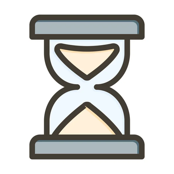 Годинник Скляний Вектор Товста Лінія Заповнені Кольори Піктограма Особистого Комерційного — стоковий вектор