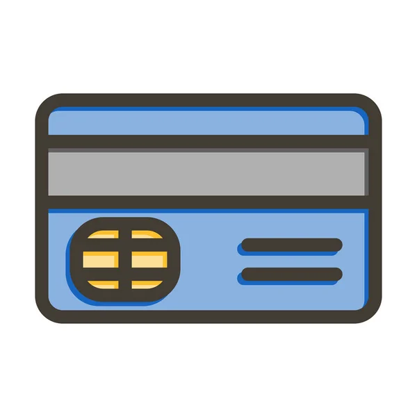 Bankkarte Vector Thick Line Colors Icon Für Den Persönlichen Und — Stockvektor