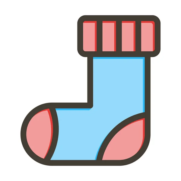 Çorap Vektörü Kalın Çizgisi Kişisel Ticari Kullanım Çin Renk Simgesi — Stok Vektör