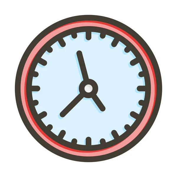 Настенные Часы Вектор Толстая Линия Заполненные Цвета Значок Личного Коммерческого — стоковый вектор