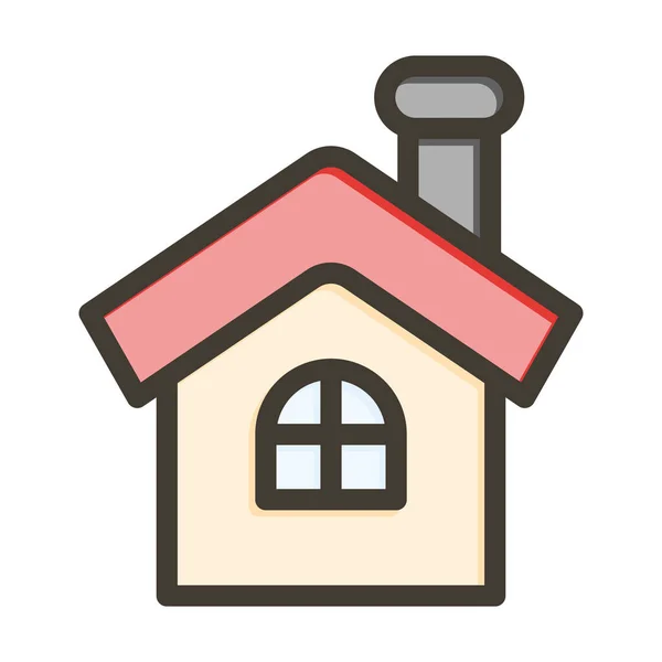 Roof Vector Thick Line Colors Icon Für Den Persönlichen Und — Stockvektor