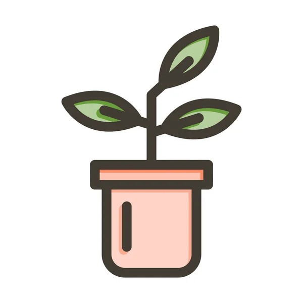 Pflanzen Vector Thick Line Colors Icon Für Den Persönlichen Und — Stockvektor