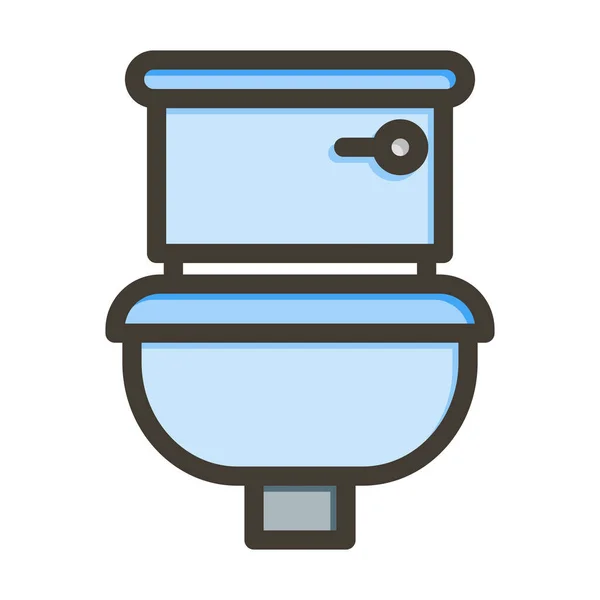 Icône Remplissante Couleurs Ligne Épaisse Vecteur Toilette Pour Usage Personnel — Image vectorielle