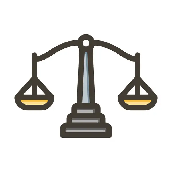 Justice Scale Vector Thick Line Filled Colors Icon Personal Commercial — Stock Vector