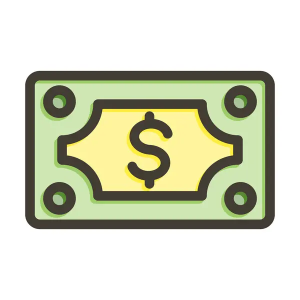 Money Vector Thick Line Colors Icon Für Den Persönlichen Und — Stockvektor