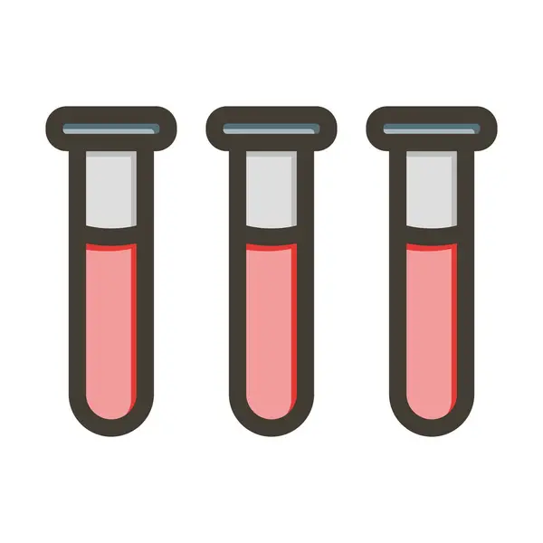 Test Tubes Vector Thick Line Filled Colors Icon Personal Commercial — Stock Vector