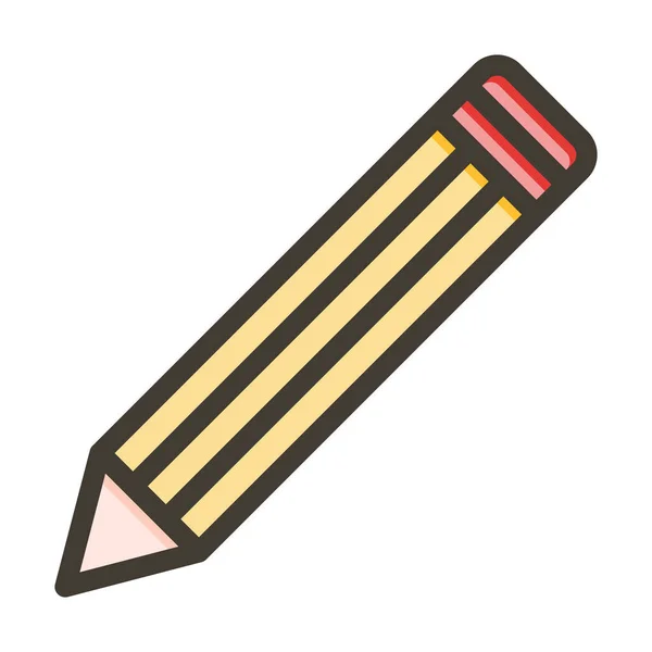 Bleistift Vector Thick Line Colors Icon Für Den Persönlichen Und — Stockvektor
