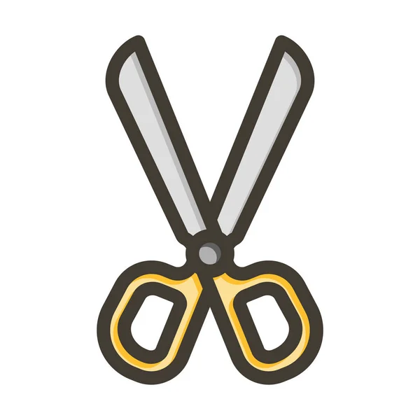 Scissor Vector Thick Line Colors Icon Für Den Persönlichen Und — Stockvektor