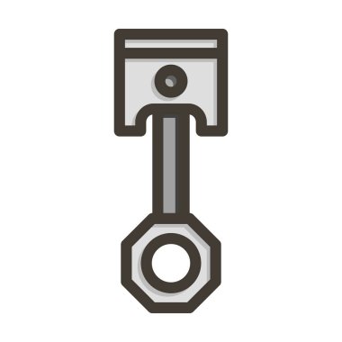 Piston Vektör Kalın Çizgisi Kişisel ve Ticari Kullanım İçin Renk Simgesi Dolduruldu