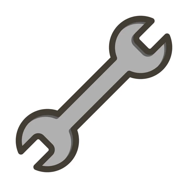 Schraubenschlüssel Vector Thick Line Colors Icon Für Den Persönlichen Und — Stockvektor