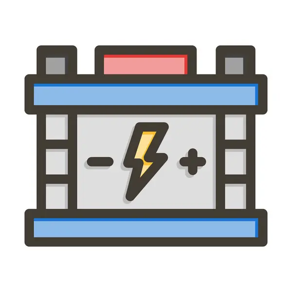 Akkumulator Vector Thick Line Colors Icon Für Den Persönlichen Und — Stockvektor