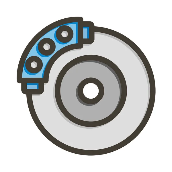 Brake Disk Vector Thick Line Colors Icon Für Den Persönlichen — Stockvektor