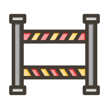 Bariyer Vektör Kalın Çizgisi Kişisel ve Ticari Kullanım İçin Renk Simgesi Dolduruldu