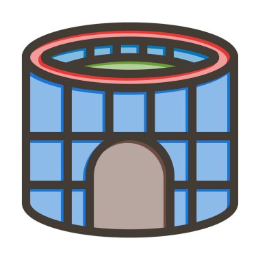 Stadyum Seçmen Kalın Çizgisi Kişisel ve Ticari Kullanım İçin Renk Simgesi Dolduruldu