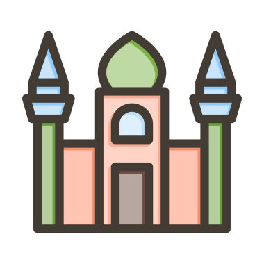 Cami Vektörü Kalın Çizgisi Kişisel ve Ticari Kullanım İçin Renk Simgesi Dolduruldu