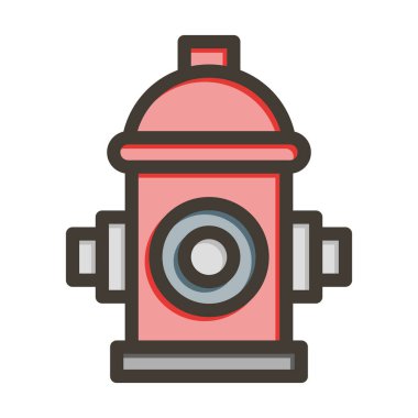 Yangın Hidroliği Kalın Çizgisi Kişisel ve Ticari Kullanım İçin Renk Simgesi Dolduruldu