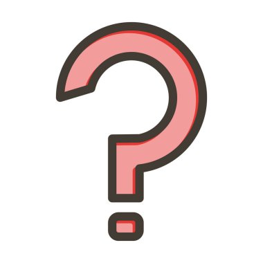 Kişisel ve ticari kullanım için Renk Simgesi Doldurulmuş Soru Vektörü Kalın Çizgisi