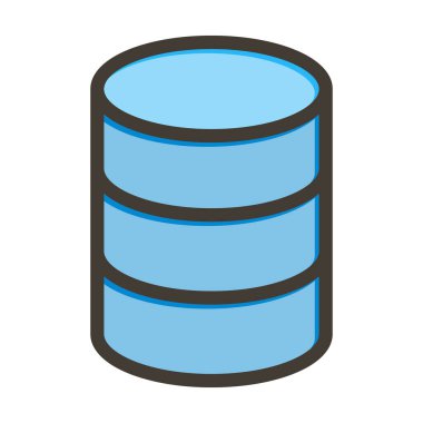 Veri Depolama Vektörü Kalın Çizgisi Kişisel ve Ticari Kullanım için Renk Simgesi Dolduruldu